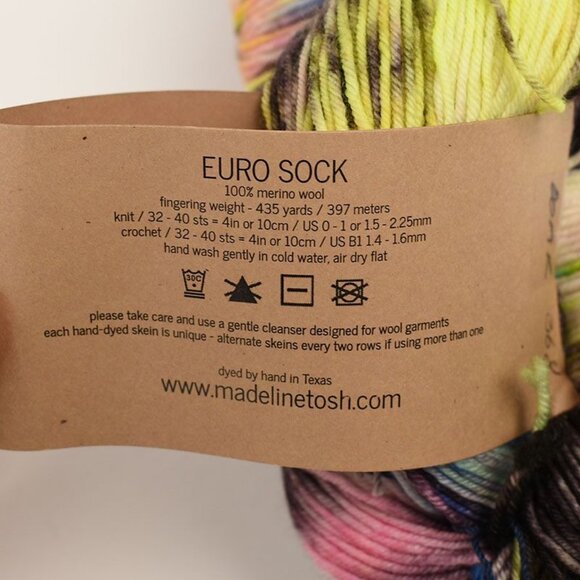 Madelinetosh Euro Sock Yarn Fingering Weight Merino Wool 435 Yds Color Ooak 368 - Picture 3 of 4